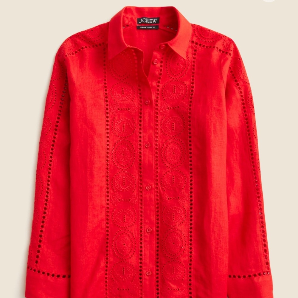 J. Crew Garçon classic shirt in eyelet linen